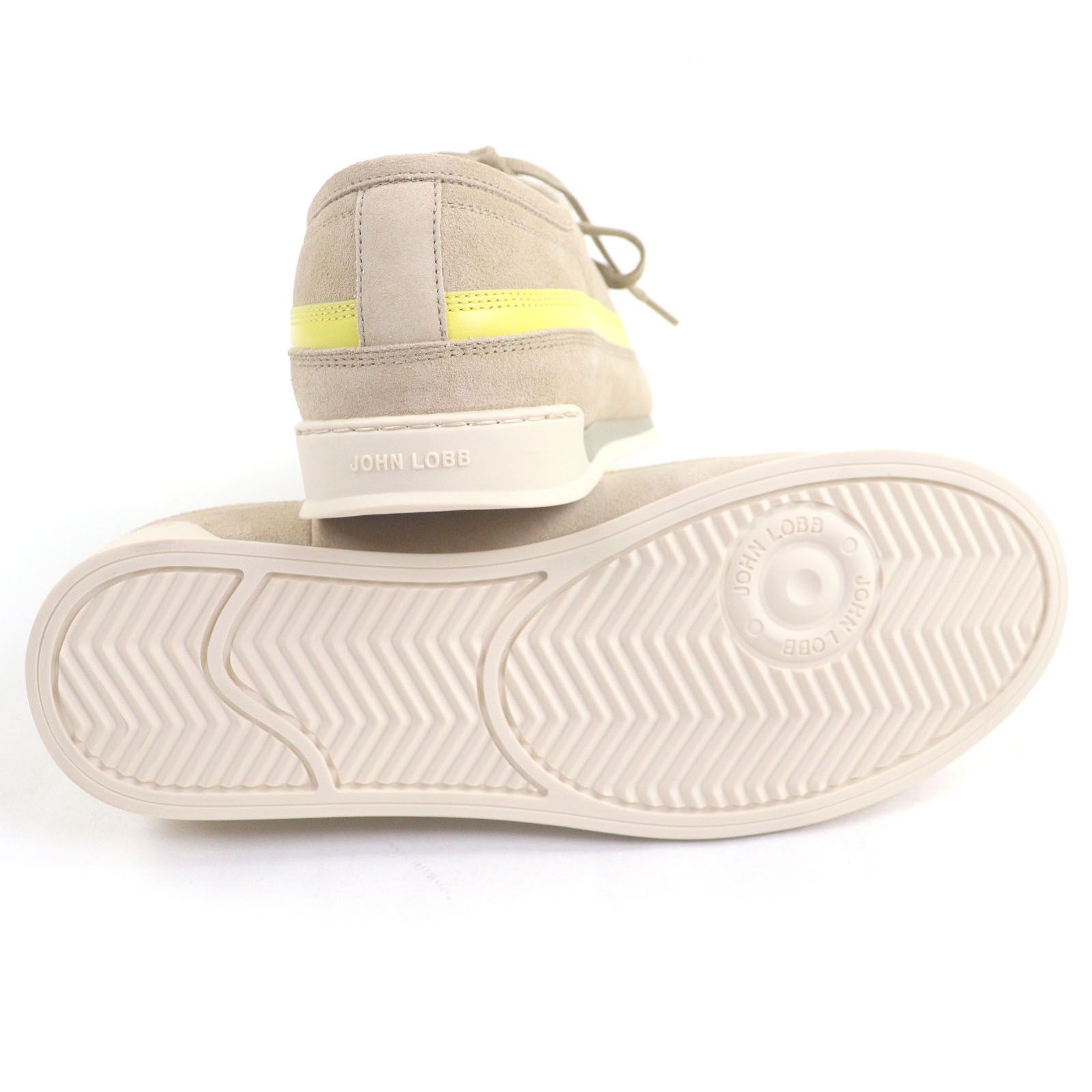 未使用品□John Lobb ジョンロブ COURT スウェードレザー レザー レースアップ ローカットスニーカー ベージュ イエロー 6 イタリア製 未使用品□John Lobb ジョンロブ COURT スウェードレザー レザー