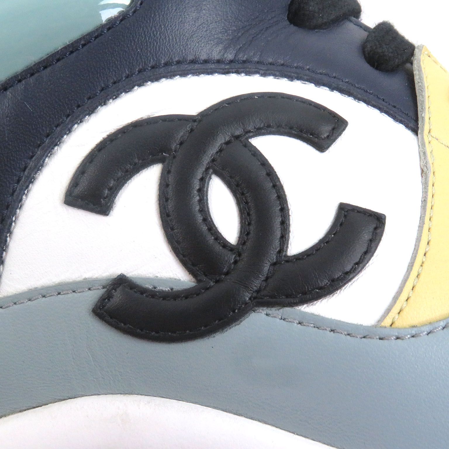 美品□CHANEL シャネル G33865 ココマーク レースアップ ハイカットスニーカー レザースニーカー マルチカラー 40 イタリア製 メンズ 美品□CHANEL シャネル G33865 ココマーク レースアップ ハイカット