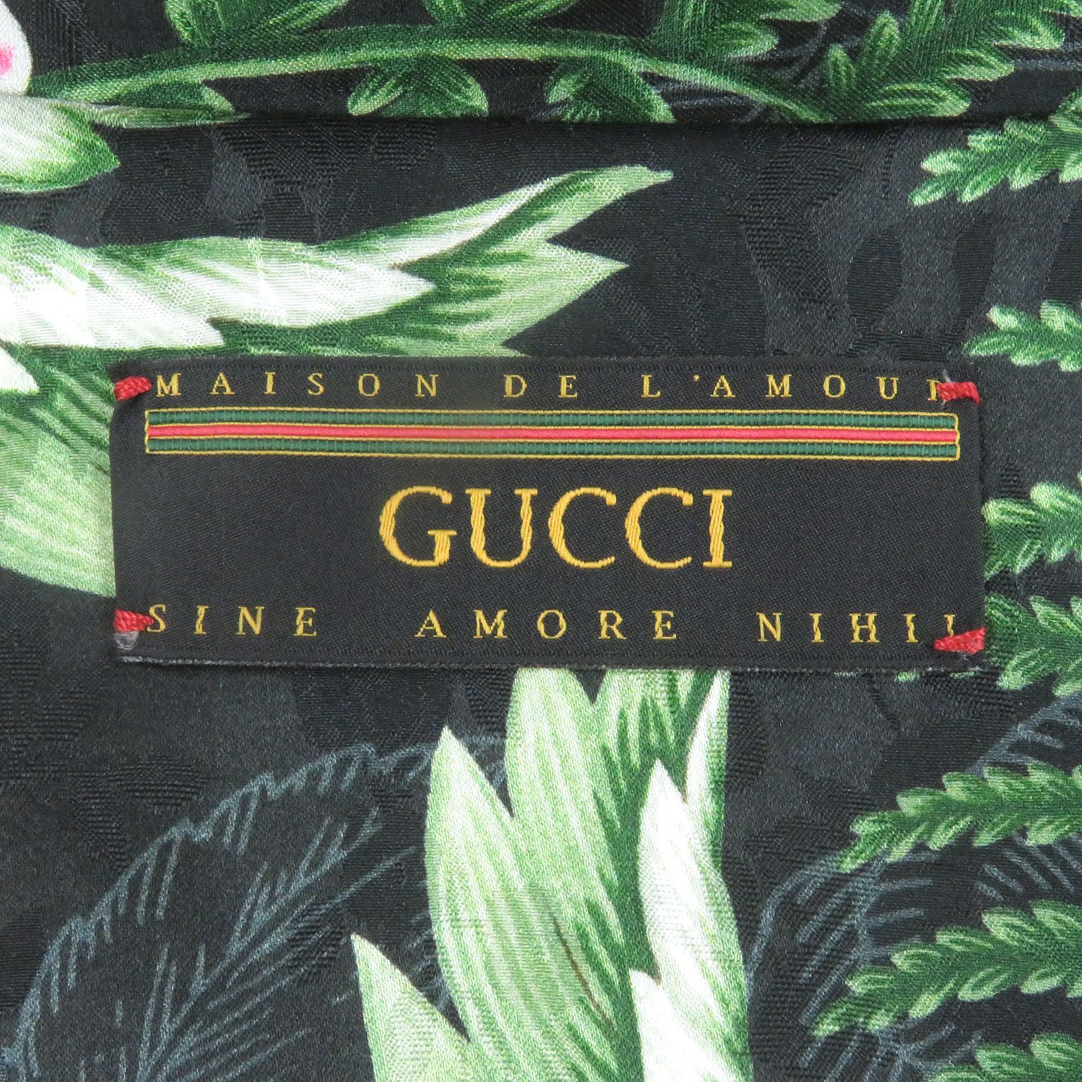 極美品□GUCCI グッチ 624524/619073 シルク混 半袖 アロハシャツ