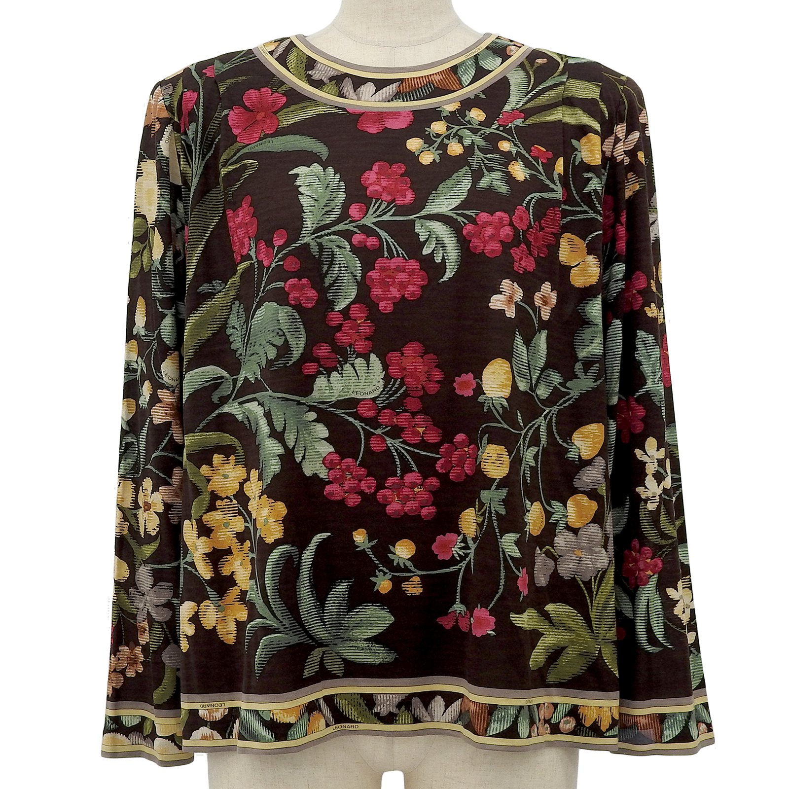 LEONARD レオナール長袖 シャツ プルオーバー 花柄40 LEONARD