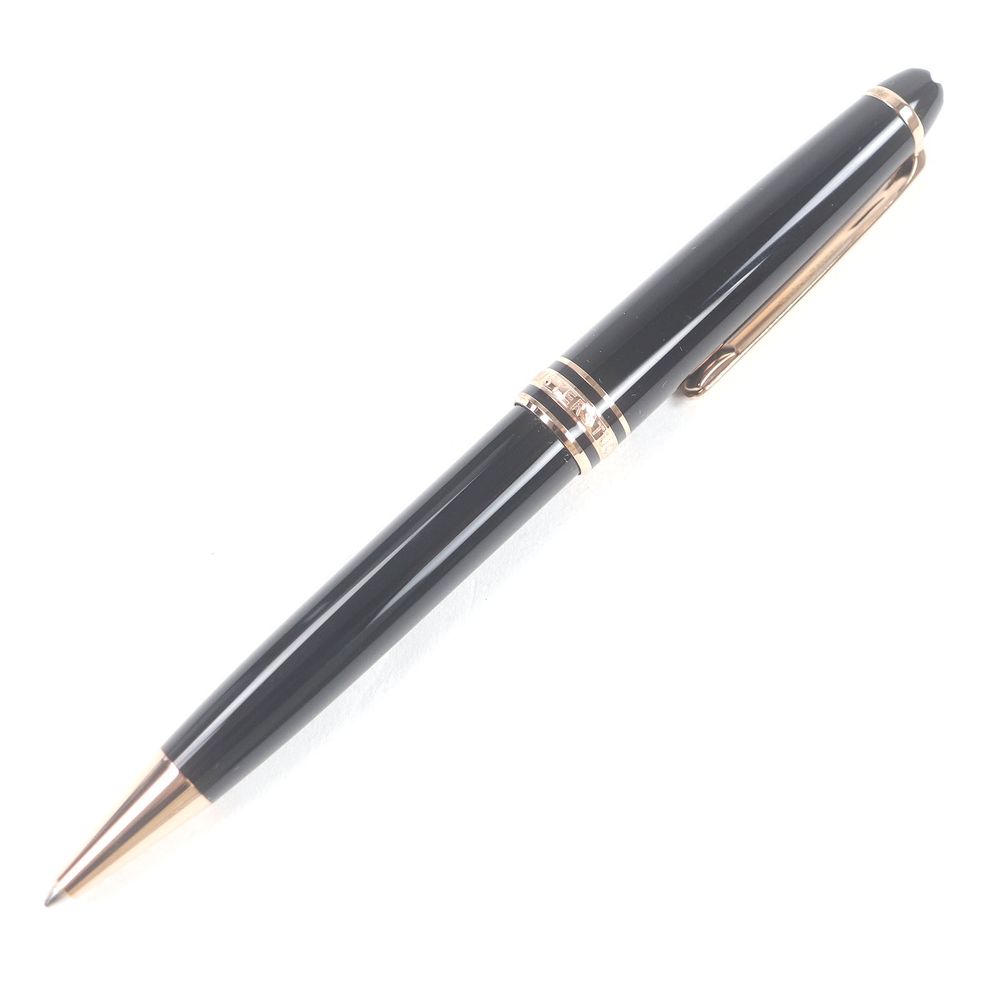 成色極佳的MONTBLANCMeisterstück 經典款原子筆，黑色和玫瑰金配色，帶原始筆盒，德國製造，男士款，書寫流暢。