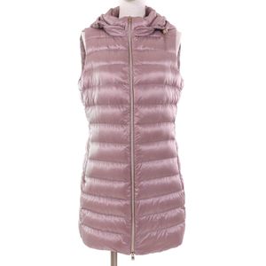 Excellent condition Herno PI0329D Zip-Up Hooded Long Down Vest, Light Purple, Size 44, Authentic, Women's