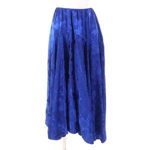 Excellent condition BALENCIAGA 2020 Floral Print Long Flared Skirt, Blue, Size 36, Made in Italy, Authentic, Women's
