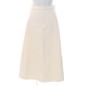 Excellent condition MONCLER 2023SS I10932D00016 SKIRT 100% cotton logo back zip long flared skirt ivory size 38 authentic women's