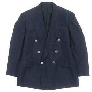 Excellent condition Christian Dior MONSIEUR vintage mohair wool blazer with logo buttons. Lightweight navy double-breasted tailored jacket. Navy AB-4 92-82-165 (approximately size M). Men's.