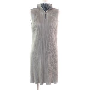 Excellent condition PLEATS PLEASE Issey Miyake PP01-JT842 high-neck sleeveless pleated tunic dress, gray, size 3, made in Japan, authentic, for women
