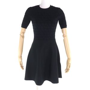 Excellent condition ★ VALENTINO 23SS Toile Iconographe motif jacquard knit dress, black, size S, made in Italy, authentic, women's