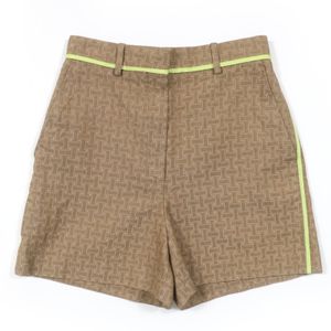 Excellent condition HERMES 22SS 2H0405DP H-design Mosaic Jacquard Piping Shorts Braun Size 36 Made in Italy Women's