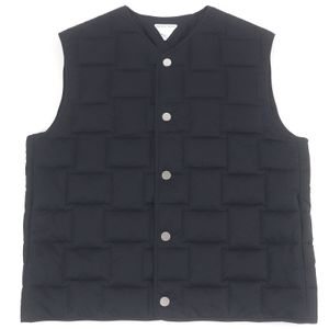 Unused BOTTEGA VENETA Intrecciato Down Vest (SS22 700402), padded, black, XXL, made in Italy, authentic, for men.