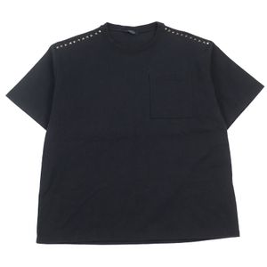 Excellent condition VALENTINO UV3MG08I6M9 100% cotton Rockstud crew neck short-sleeve T-shirt with pocket, black, size L, made in Italy, authentic, men's