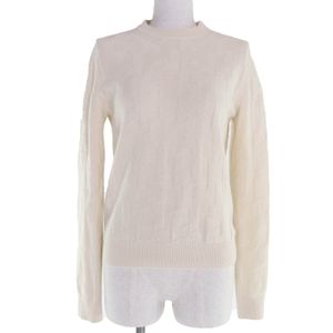 Excellent condition HERMES 2023AW 3H2617D4 100% wool H motif long sleeve knit, ivory, size 36, made in Italy, authentic, women's