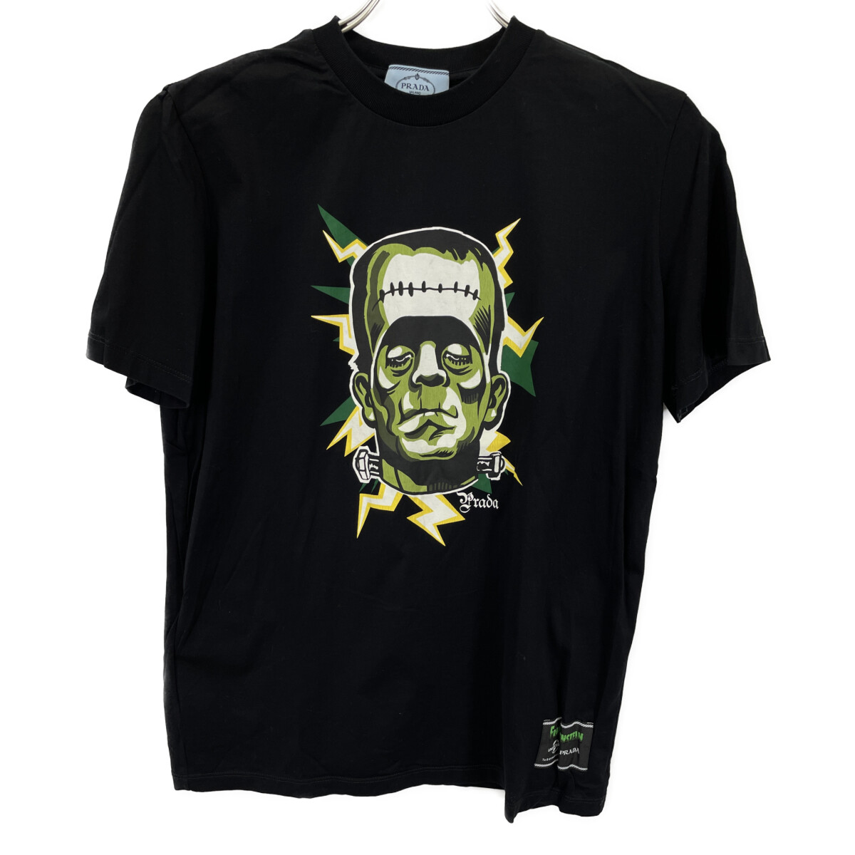 Prada [x UNIVERSAL] 35838 2019 Black Frankenstein T-shirt, Size S