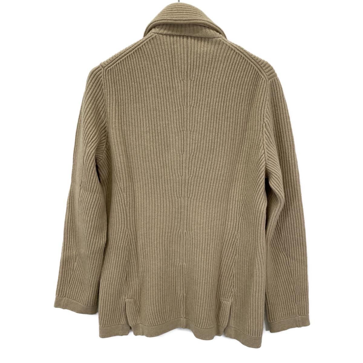 Brunello Cucinelli Beige Wool x Cashmere x Silk Ribbed Button Knit