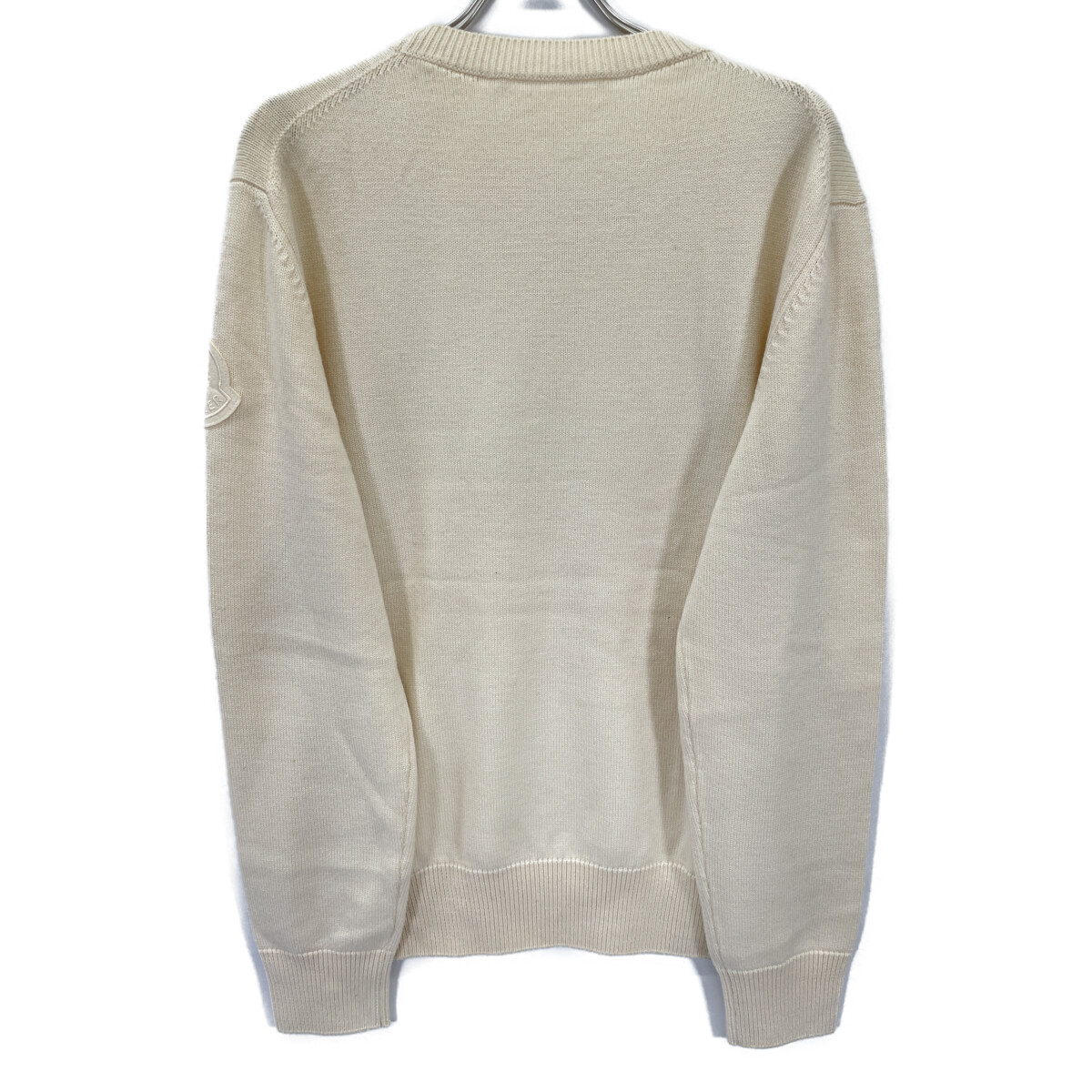 Moncler 21 Off-White Decalogo GIROCOLLO Knit Sweater, Size L