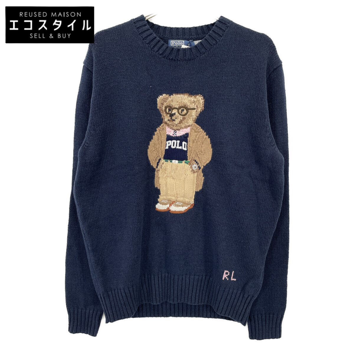 Polo Ralph Lauren 710970284001 Navy Polo Bear Cashmere Blend Knit