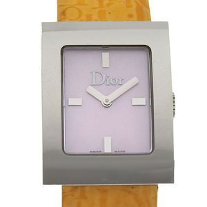 クリスチャンディオール Dior マリス 腕時計 D78.109 ステンレススチール×レザー クオーツ アナログ表示 ピンクシェル文字盤 Maris レディース【中古】