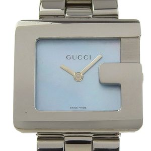 グッチ GUCCI Gウォッチ 腕時計 3600J ステンレススチール クオーツ アナログ表示 ブルーシェル文字盤 G watch レディース【中古】