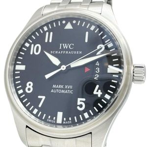 IWC IW326504 パイロットウォッチ マーク17 腕時計 ステンレススチール 自動巻き/オートマ ブラック文字盤/シルバーベルト メンズ