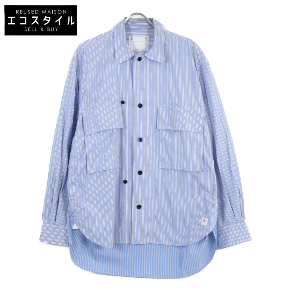 Sacai x Thomas Mason 23SS Blue 23-03038M Cotton Stripe Shirt