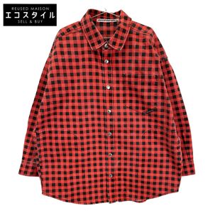 Alexander Wang Red Block Check Cotton Big Silhouette Jacket, Size S