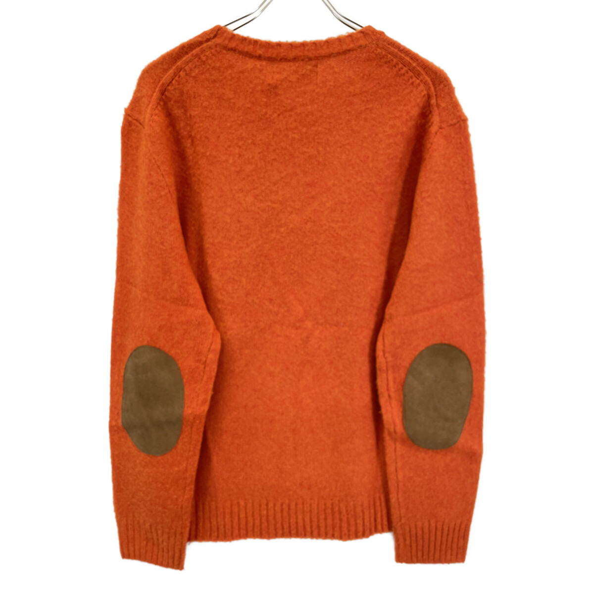 Polo Ralph Lauren Orange Cashmere Wool Suede-Patch Wool-Cashmere