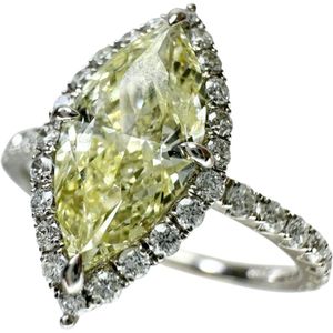 12号 ダイヤモンド(推定ファンシーイエロー-SI2程度) 1.226ct ダイヤモンド 0.43ct リング・指輪 Pt900プラチナ 3.1g レディース 【中古】