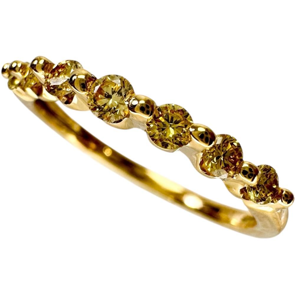 Pre-owned 18K gold ring with a natural yellow diamond (0.30ct) and 2.4g ...