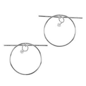 二手爱马仕 Echappé MM 环形耳环，纯银，约 10.6 克，女士款