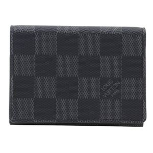 二手LOUIS VUITTON Anneveld Cult de Visit 卡包/名片夹 N63338，Damier Graphite 帆布，2019 年，黑色，CA5119，按扣，男士。