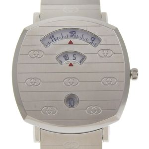 グッチ GUCCI グリップ 腕時計 157.3 ステンレススチール クオーツ アナログ表示 白文字盤 grip メンズ【中古】