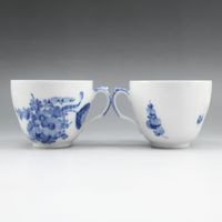 Pre-owned Royal Copenhagen Blue flower Curve tableware cup and saucer x 2