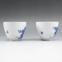 Pre-owned Royal Copenhagen Blue flower Curve tableware cup and saucer x 2