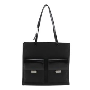 구찌 GUCCI 토트 백 GG 캔버스 블랙 어깨걸이, 핸드백, A5 오픈 레이디스【중고】