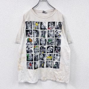 헌 옷 used THANABAT Bob Marley 밥 마리 반소매 프린트 T셔츠 밴드 T 화이트 XL 사이즈