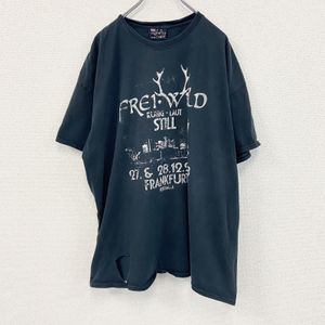 헌 옷 used Free.Wild 플라이·와일드 반소매 프린트 T셔츠 밴드 T투어 T 블랙 블랙 XS 사이즈