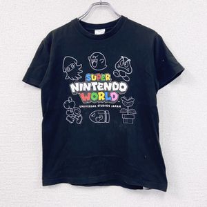 Used UNIVERSAL STUDIOS JAPAN Nintendo short-sleeved T-shirt, black, size small