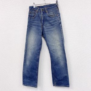 Used 2000s Levi's denim pants/jeans, vertically faded, zip fly, vintage indigo, size W34