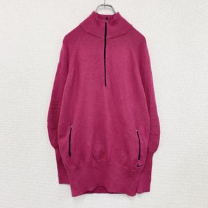 Used Nike Golf half-zip wool knit sweater, pink, size L
