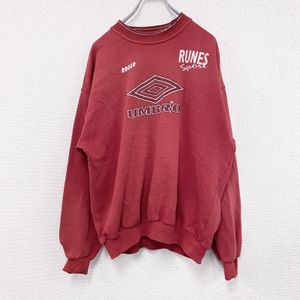 Used 90s UMBRO sweatshirt/sweatshirt, faded, large logo, vintage red , size L