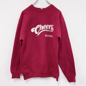 Used 80s DISCUS Athletic sweatshirt/sweatshirt, raglan sleeves, vintage red , RED L