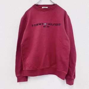 Used TOMMY JEANS sweatshirt/sweatshirt in red with large logo , RED S