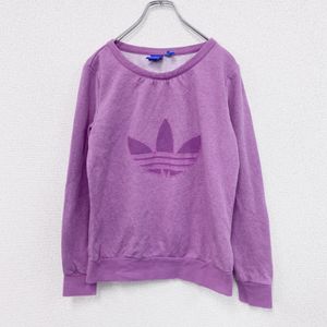 Used adidas sweatshirt/sweatshirt with large Trefoil logo, pink, size L