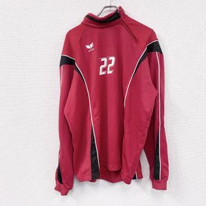 Used Erima track jacket/jersey half-zip jacket in red , size 10