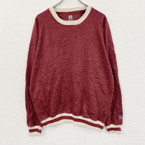 Used Russell Athletic sweatshirt in red with raglan sleeves, RED XL