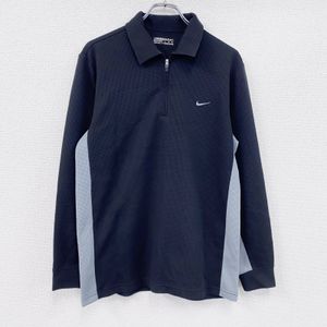 Used Nike Golf half-zip long-sleeve polo shirt with Swoosh logo, black, size L