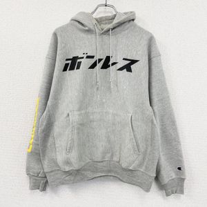 Used Champion reverse weave sweatshirt/hoodie, vintage grey, size L