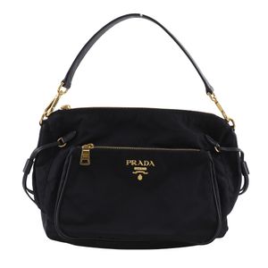 프라다 PRADA 세미 숄더 숄더백 나일론 블랙 어깨걸이,A5 패스너 Semi-Shoulder 레이디스【중고】