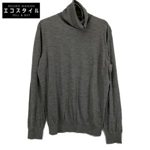 Zegna Gray Cashmere 70% Silk Melange Cashseta Turtleneck, Size 54