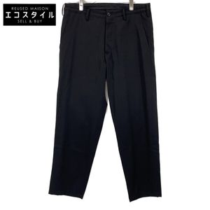 Yohji Yamamoto Pour Homme 24SS HS-P66-100 黑色褶邊長褲