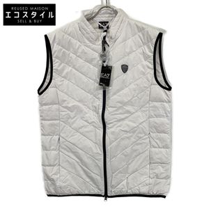 Emporio Armani 8NPQ02 White Packable Padded Gilet in Technical Fabric, XXL